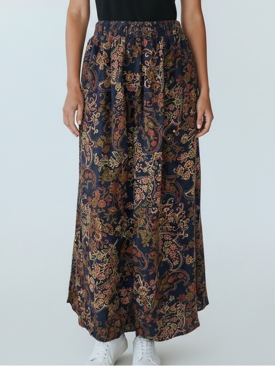 Sag Harbor Dresses & Skirts - Sag Harbor Vintage Maxi Skirt M Floral Paisley Whimsy Goth Dark Academia 90s